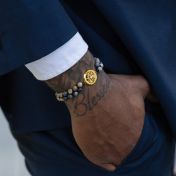 Karten Herrenarmband aus Picasso Jaspis [750er Gold Vermeil]