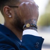 Karten Herrenarmband aus Picasso Jaspis [750er Gold Vermeil]