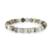Picasso Jasper Men Name Bracelet with Diamonds [Silver]