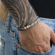 Bracelet Jaspe Picasso avec Prénoms pour Homme