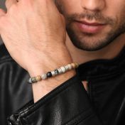 Bracelet Jaspe Picasso avec Prénoms pour Homme