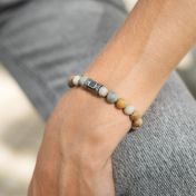 Bracelet Femme en Jaspe Picasso avec Nano Bible