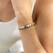 Bracelet Femme en Jaspe Picasso avec Nano Bible