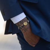 Picasso Jasper Silhouette Map Men Bracelet [14 Karat Gold]