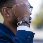 Bracelet Carte Gravé Picasso Jaspe pour Homme [Argent 925]