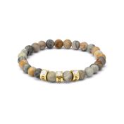 Picasso Jasper Women Name Bracelet with 0.20 ct Diamonds [18K Gold Vermeil]