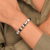Picasso Jasper Women Name Bracelet with 0.20 ct Diamonds [Sterling Silver]