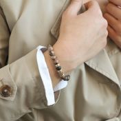 Armband aus pinkem Jaspis mit Gravur für Damen [750er Gold Vermeil]