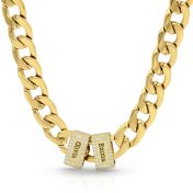 Cuban Link Chain with Iced Charms - 18K Gold Plated