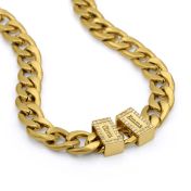 Cuban Link Chain with Iced Charms - 18K Gold Plated