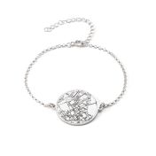 Beliebter Ort Gravierte Karte Armband [Sterlingsilber]