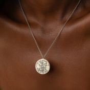 Precious Spot Engraved Map Necklace [Sterling Silver]