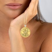 Precious Spot Engraved Map with Diamond [14 Karat Gold]