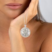 Precious Spot Engraved Map with Diamond [Sterling Silver]