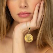 Precious Spot Engraved Map Necklace with Nano Bible [14 Karat Gold]
