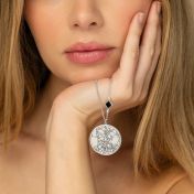 Precious Spot Engraved Map Necklace with Nano Bible [Sterling Silver]