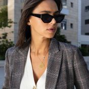 Kostbare Plek Kaart Ketting met Nano Bijbel [18K Goud Vermeil]