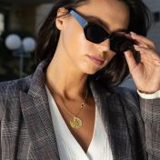 Kostbare Plek Kaart Ketting met Nano Bijbel [18K Goud Vermeil]