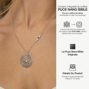 Precious Spot Map Necklace with Nano Bible [Sterling Silver]