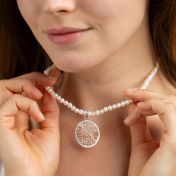Precious Spot Map Necklace with Pearls [Sterling Silver]