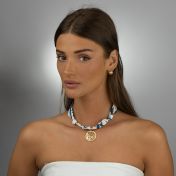 Talisa Scarf Necklace with a Map Charm [18K Gold Vermeil]