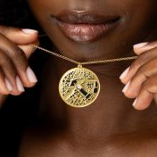 Precious Spot Map Silhouette Necklace [18K Gold Plated]