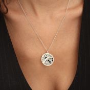 Precious Spot Map Silhouette Necklace [14 Karat White Gold]