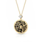 Precious Spot Silhouette Map Necklace With 1 Ct Diamond [18K Gold Vermeil]