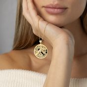 Precious Spot Silhouette Map Necklace with Heart Diamond [14 Karat Gold]