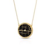 Precious Spot Onyx Map Necklace [18K Gold Vermeil]