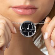 Precious Spot Onyx Map Necklace [Sterling Silver]