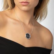 Precious Spot Onyx Map Necklace [Sterling Silver]
