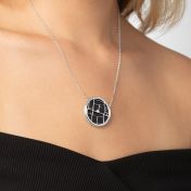 Precious Spot Onyx Map Necklace [Sterling Silver]