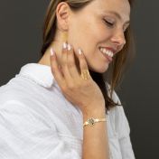 Erinnerungskreis Silhouette Armband mit Kartenanhänger [750er Gold Vermeil]