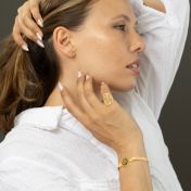 Erinnerungskreis Silhouette Armband mit Kartenanhänger [750er Gold Vermeil]