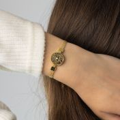 Erinnerungskreis Silhouette Armband mit Kartenanhänger [750er Gold Vermeil]