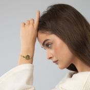 Erinnerungskreis Silhouette Armband mit Kartenanhänger [750er Gold Vermeil]