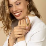 Precious Spot Silhouette Map Ring [18K Gold Plated]