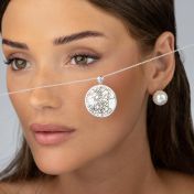 Precious Spot Engraved Map with Diamond [Sterling Silver]