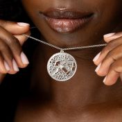 Talisa Delicate Map Necklace [14 Karat White Gold]