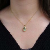 Green Amethyst Oval Necklace [18K Gold]