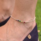 Der Regenbogen Talisa Sterne Fußkettchen [Sterlingsilber]