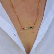Rainbow Talisa Stars Necklace Horizontal [Gold Plated]