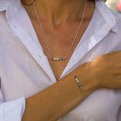 Collar Talisa  Estrellas Arcoíris Horizontal [Plata de Ley]