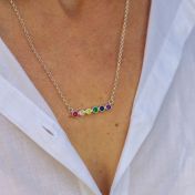 Collar Talisa  Estrellas Arcoíris Horizontal [Plata de Ley]