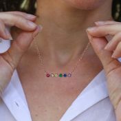 Collar Talisa Estrellas Arcoíris Horizontal [Bañado en Oro Rosa]