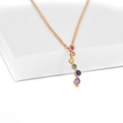 Rainbow Stream of Love Necklace [Rose Gold Plated]