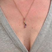 Rainbow Stream of Love Necklace [Rose Gold Plated]