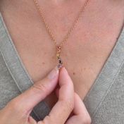 Rainbow Stream of Love Necklace [Rose Gold Plated]