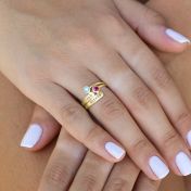 Rays of Light Name and Birthstone Rings [18K Gold Plated]